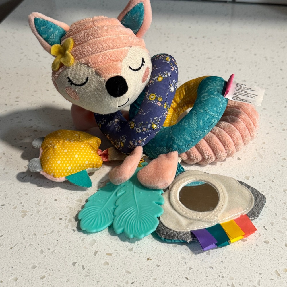 Infantino Fox Spiral Activity Toy Car Seat Stroller Hanging Teether Mirror 2018